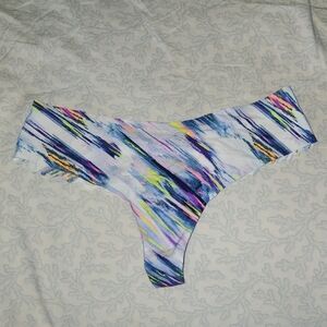 PINK Victoria's Secret Blue and Yellow Thongs